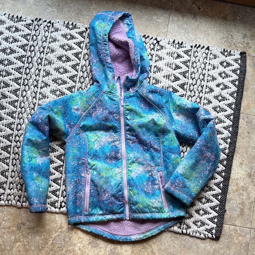 Kids Colorful Hooded Jacket fleece lined soft shell. All on Motion size medium!